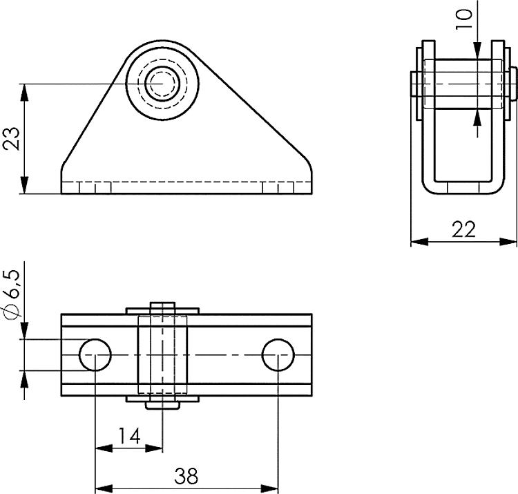 AMF 6847GK-3 Gegenhalter, Größe : 3, Länge: 52 mm, Höhe: 32 mm - LE 6847GK Gegenhalter -Skizze