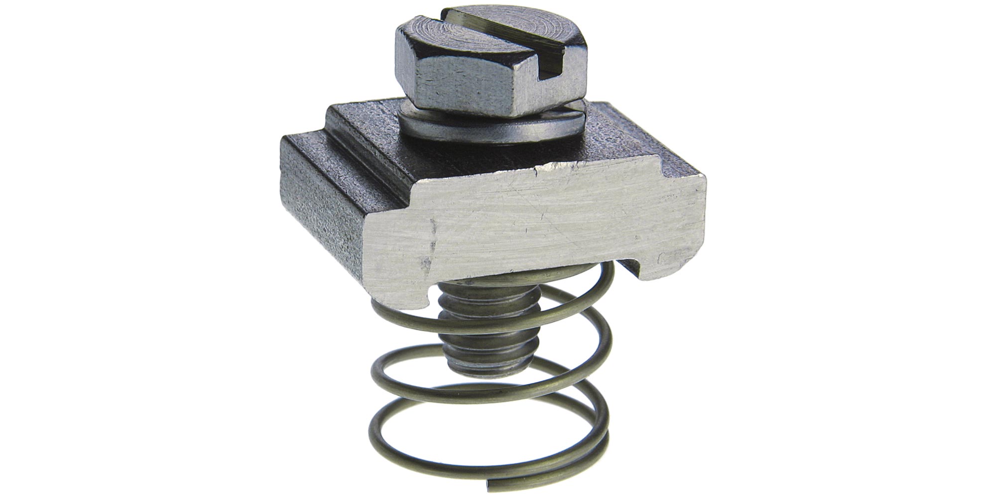 Woerz 44320/8 Nutensteine C30 M8 aus Edelstahl mit Schraube, mit Feder, 1VPE= 100 Stück - 44320 Nutenstein C30 aus rostfreiem Stahl A4, mit Schraube, mit Feder
