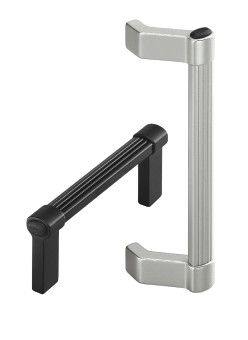 Leschhorn A1-14.G180.S04 gerade Griffe für 19" Technik Typ G, A 180, schwarz eloxiert - Griff aus Einzelelementen, komplett montiert - A1-14 Typ A und G -Aluprof Griffserien - 19in Technik mit abgewinkeltem oder geradem Schenkel