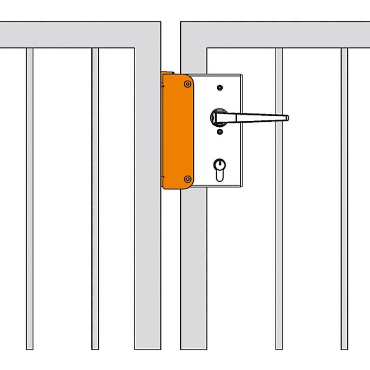 AMF 145G Schließkasten, blank, für Kastenbreite: 30 - 60 mm - LE 145G Schliesskasten - blank -Anwendung