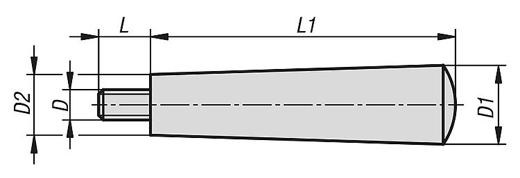 Norelem 06315-120408 Konusgriffe, fest - 06315-K1221-Konusgriffe-fest-Taper-grips-fixed-Skizze
