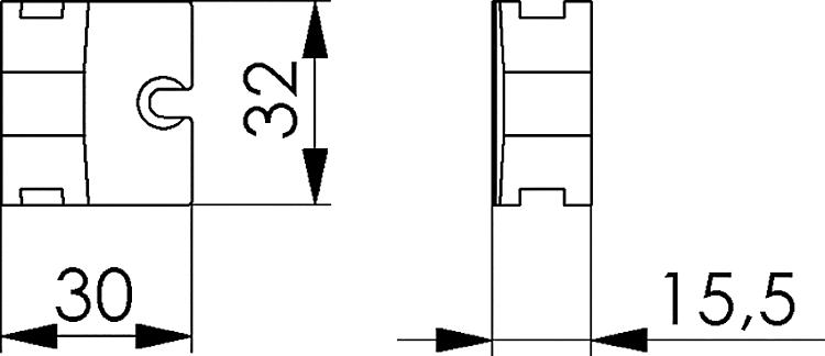 AMF 142UM-F30 Fallenkopf, Messing, vorstehend: 3 mm, passend für: 140U, 142U - LE 142UM-F30 Fallenkopf - Messing -Skizze