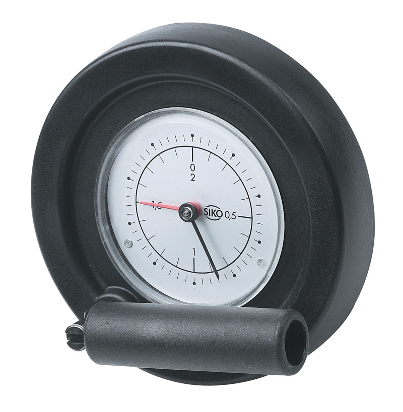 Leschhorn K904 Scheibenhandräder mit Griff für Positionsanzeigen  D 129; d5 87 (S80/1); d1 12 H7 - LE K904 Scheibenhandraeder mit Griff fuer Siko Positionsanzeigen-EcoLine-Abbildung