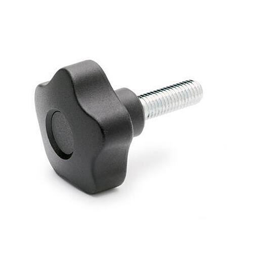 Ganter 5337.2-84-M16-70 Sterngriffschrauben, Kunststoff, Schraube Stahl - GN 5337-2 Sterngriffschrauben - Kunststoff - Schraube Stahl-Abbildung