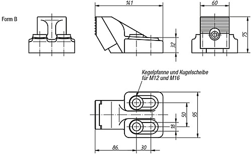 Kipp K0832.02 NIEDERZUG GEGENHALTER FORM B - KIPP K0832-B Niederzug Gegenhalter Form B
