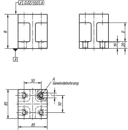 Kipp K0811.33012100 HÖHENBLOCK FORM H - KIPP K0811 Hoehenbloecke Form H