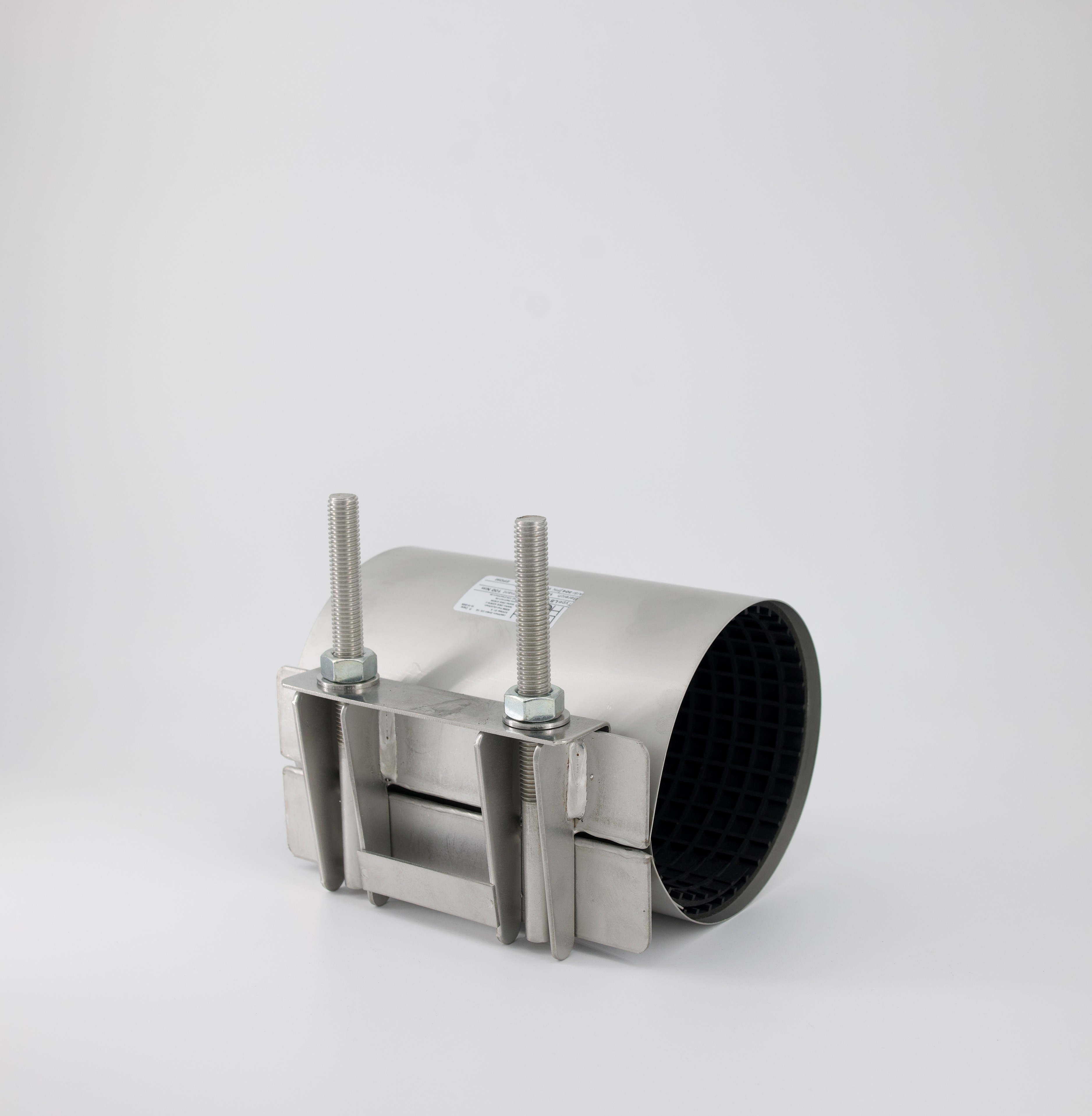 Leschhorn LS1-21-25-100-EPDM-V2A Edelstahl-Reparaturschellen einteilig, Spannbereich 21-25, BL 100 Dichtung: EPDM, Material: 1.4301 (V2A, AISI 304), PN 16 bar Wasser, PN 4 bar Gas - LS1 EPDM VA2 Reparaturschelle