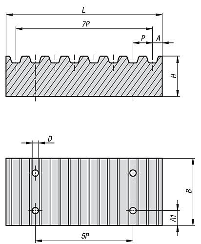 Norelem 22012-05101 KLEMMPLATTE FÜR ZAHNRIEMEN T 5 - Norelem 22012 Klemmplatten fuer Zahnriemen Profil T und AT
