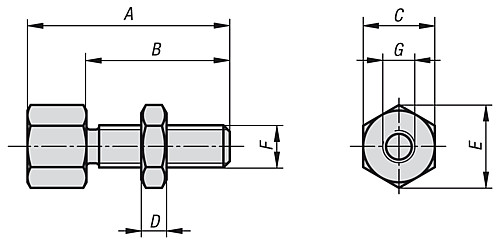 Kipp K0308.0803006 STÜTZE  M8 - KIPP K0308 Stuetzen