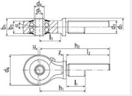 Leschhorn 25017.PM8  Hochleistungs Gelenkköpfe Außengewinde, rechts, integrieter Pendelkugellagerung, wartungsarm PM8, d= 8; Gewinde M12x1,5 Stahl verzinkt, Schraubenlänge = 23 mm - 25017 PM TZ-Aussengewinde