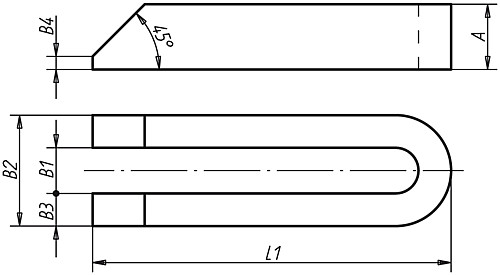 Norelem 04110-208 SPANNEISEN GABELF. DIN 6315     AL, B1= 9, L1= 80 - Norelem 04110-Aluminium Spanneisen gabelfoermig DIN 6315 - Aluminium