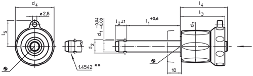 Halder 22370.0666 Kugelsperrbolzen selbstsichernd mit verstellbarer Klemmlänge Ø 16 x 70-80, rostfreier Stahl 1.4305 - Kugelsperrbolzen Kugelsperrbolzen - selbstsichernd - mit verstellbarer Klemmlaenge