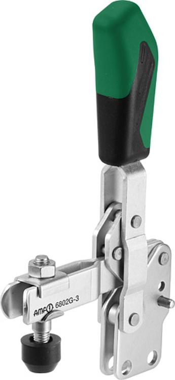 AMF 6802G-1 Senkrechtspanner mit grünem Handgriff, Größe : 1, F1: 0,6 kN, F2: 1,1 kN - LE 6802G Senkrechtspanner mit gruenem Handgriff-Abbildung