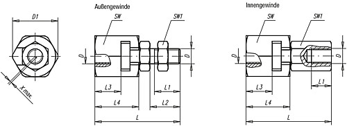 Norelem 23450-06 SCHNELLSTECKKUPPLUNG, MIT RADIALVERSATZAUSGLEICH - Norelem 23450 Schnellsteckkupplungen mit Radialversatzausgleich