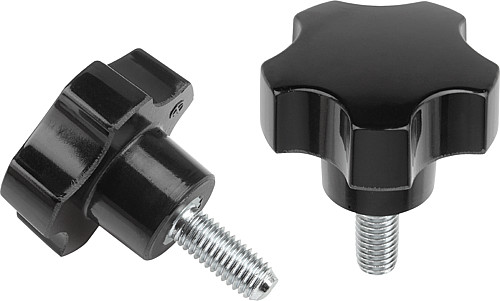 Norelem 06850-4008X16 FÜNFSTERNGRIFF D=40  M8X16 - Norelem 06850-AG Fuenfsterngriffe mit Aussengewinde