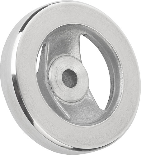 Norelem 06277-0080X10 2 SPEICHENHANDRAD ALU, O.GR.O.NUT, D1=80, D2=10 - Norelem 06277-OG 2 Speichenhandraeder aus Aluminium - gerader Radkranz - ohne Zylindergriff