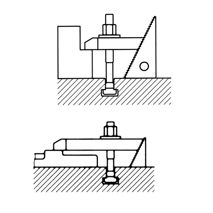 AMF 6314Z-11x125 Spanneisen mit Treppenzähnen, für   Spannschraube   metr.: M10, für   Spannschraube   Zoll: 3/8, A: 15 - LE 6314Z Spanneisen mit Treppenzaehnen -Anwendung