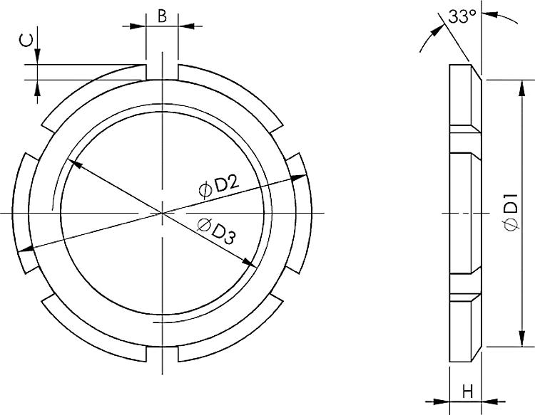 Leschhorn 70852-M85x1,5 Nutmuttern DIN 70852 - DIN 70852 -TZ