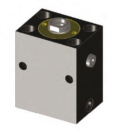 DESTACO 722E16202-2 Blockzylinder, einfachwirkend Bei Betriebsdruck 500 bar / Spannkraft 9,7kN, Kolben-Ø 16mm, Hub max. 20mm - 722E16202-1 Blockzylinder