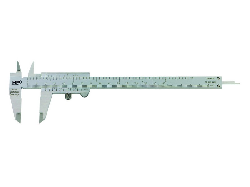 Helios Preisser 0230 501 Werkstattmessschieber ohne Feineinstellung 200 mm Messbereich, 80 mm Schnabellänge - Werkstattmessschieber