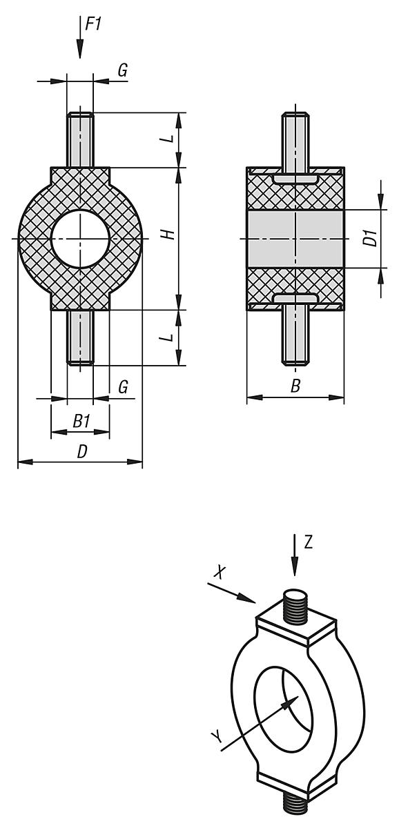 Norelem 26130-01401757 O FORMLAGER, D=14, H=17 - NLM 26130 O Formlager - Massblatt
