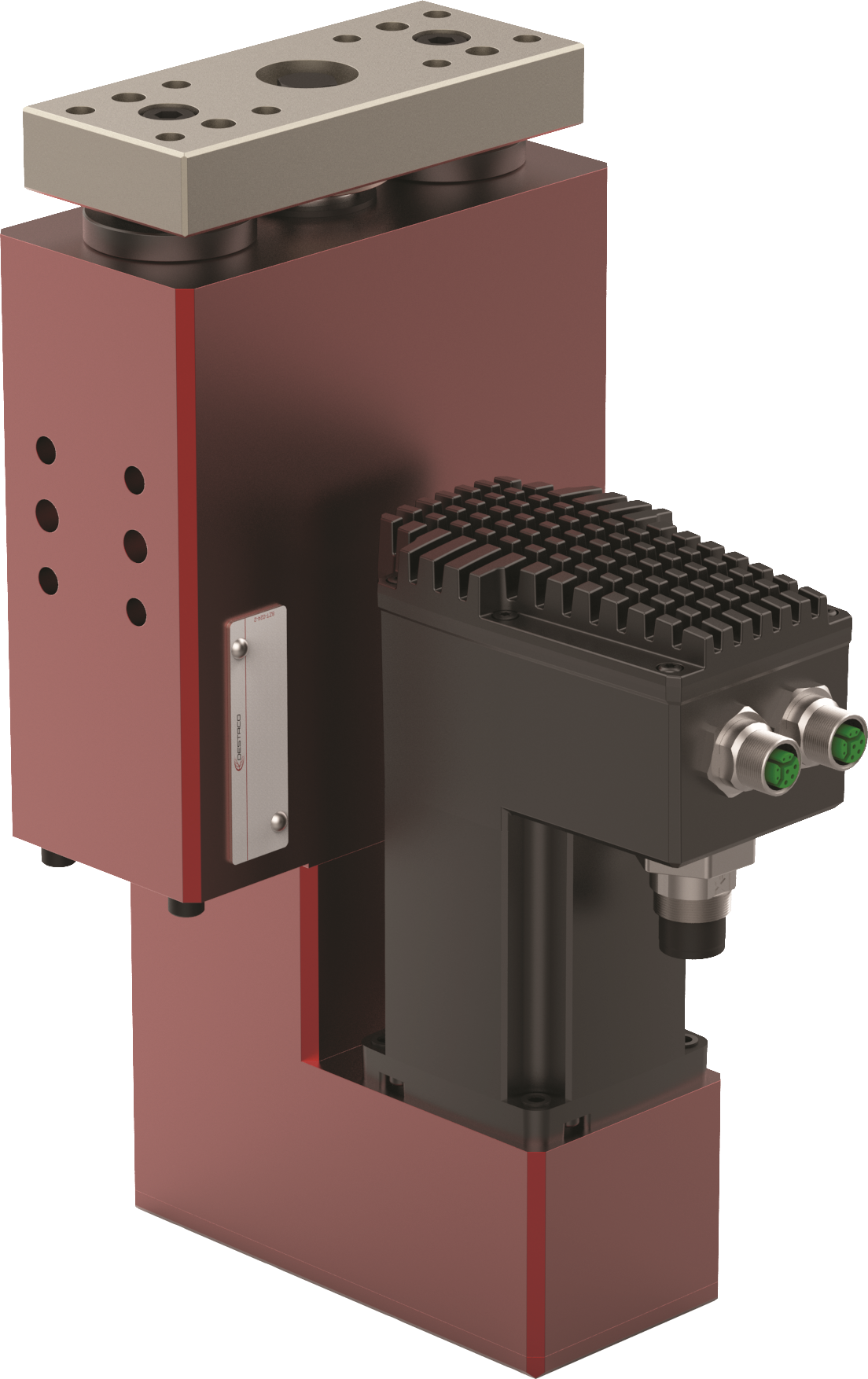 DESTACO 95W-103011060 Elektrische Schlitten-/Hubeinheit 95W, 0–60 mm Hub, Montageplatte Standard, Motoranschluss links, Servo-Antrieb 400V dezentral - DESTACO 95W Serie–Elektrische-Schlitten-Hubeinheit-48V-Motor