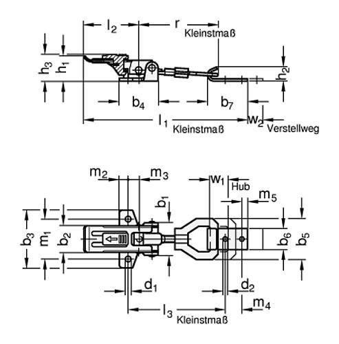 Ganter 831.2-110-ST Spannverschlüsse, Stahl / Edelstahl, mit Sicherung - GN 831-2 Spannverschluesse - Stahl - Edelstahl - mit Sicherung-Abbildung