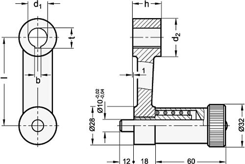 Ganter 558-135-K22 SCHALTKURBEL - GN 558 Schaltkurbeln - Gusseisen-Abbildung