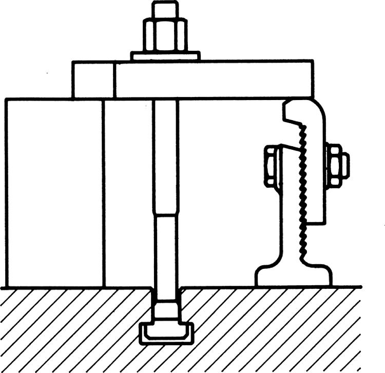 AMF 6510-2 Gezahnte Spannunterlagen, Größe : 2, H min.: 111, H max.: 147, Spannkraft: 40 kN, A: 50 - LE 6510 Gezahnte Spannunterlagen -Anwendung