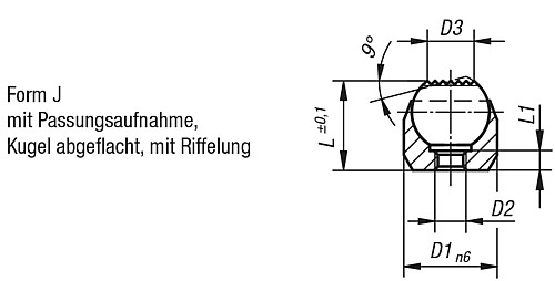 Kipp K0282.603 PENDELAUFLAGE FORM J  M3 - KIPP K0282-J Pendelauflagen Form J