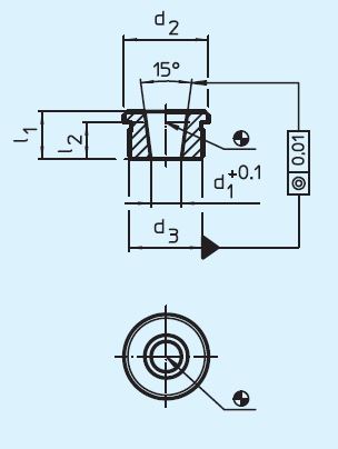 Halder 22130.0166 Präzisionsrastbolzen mit konischer Aufnahme Ø 16 mit Arretierung - EH 22130 Praezisionsrastbolzen mit konischer Aufnahme