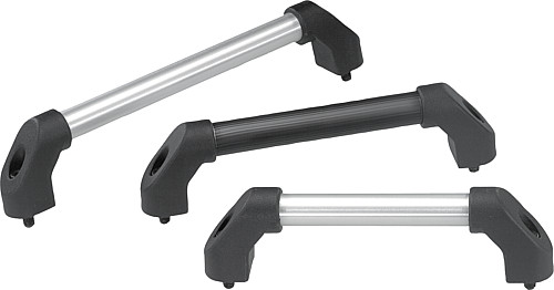 Kipp K0221.4002 ROHRGRIFF FORM B, A=400, SCHWARZ GERIFFELT - KIPP K0221 Rohrgriffe