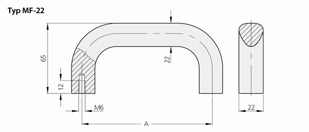 Leschhorn MF-22.140.04   massiver Aluminium Bügelgriffe A 140,  schwarz eloxiert - Leschhorn MF-22 massiver Aluminium Buegelgriffe