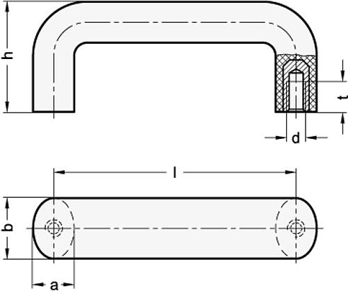 Ganter 525-117 ELESA BUEGELGRIFF - GN 525 Buegelgriffe - Kunststoff-Skizze