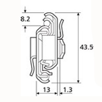 Accuride DZ7400-5065SC-2 Teleskopschienen 100% Überauszug, 13x43,5, SL 650,TR 662,5, 39kg, hell verzinkt - 7400 Accuride Teleskopschiene Profil
