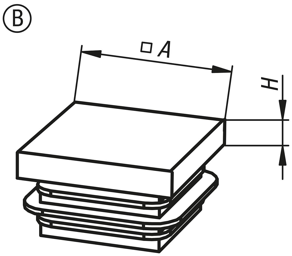Kipp K0494.440400 VERSCHLUSSSTOPFEN F. VIERKANTROHRE, - K0494-V Verschlussstopfen fuer Vierkantrohre - Massblatt