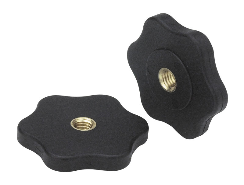 Leschhorn Q264 Q264 Sterngriff Unterlegscheiben  D 50; d 25; Gewinde d1 M6; Kunststoff PA, schwarz - LE Q264 Sterngriff Unterlegscheiben-EcoLine-Abbildung
