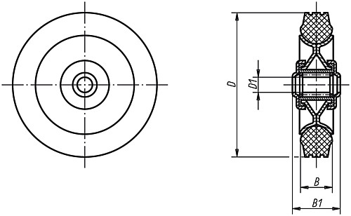 Leschhorn 06095.250X60 Standard Vollgummireifen auf Stahlblechfelge - Norelem 95050 Standard Vollgummireifen auf Stahlblechfelge
