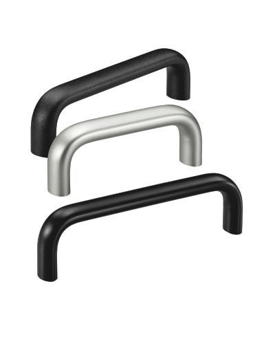 Leschhorn MO-26.160.14 Gerätegriffe, Oval Aluminium,  26 mm A 160,  schwarz eloxiert halbglänzend - Leschhorn MO Maschinen- und Geraetegriffe