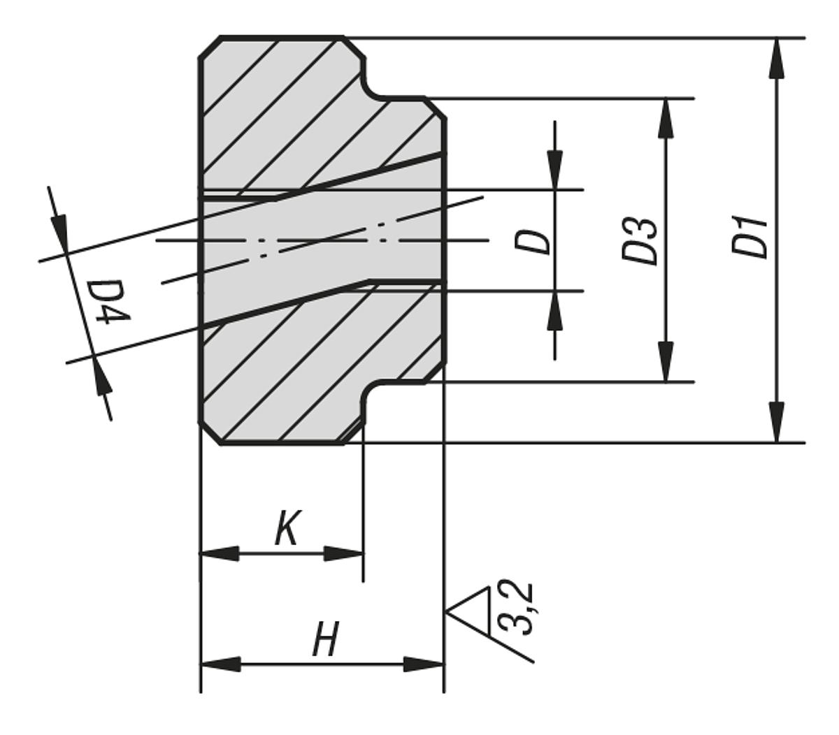 Kipp K0139.12 SCHNELLSPANN RÄNDELMUTTER  M12, - K0139 Schnellspann Raendelmuttern - Massblatt