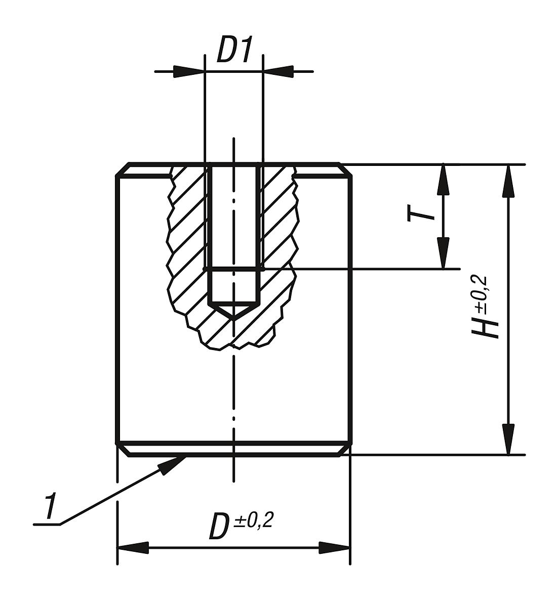 Kipp K0552.04 HALTEMAGNET RUND, MIT INNENGEWINDE, STABGREIFER, D1=M4 - K0552 Haltemagnete rund mit Innengewinde - Stabgreifer - aus NdFeB - Massblatt