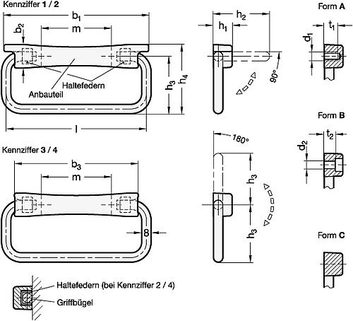 Ganter 425.9-120-NI-A-1-GS Edelstahl Klappgriffe - GN 425-9 Edelstahl Klappgriffe-Abbildung