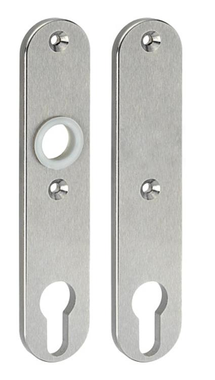 AMF 421Z Zylinder-Kurzschild, Abmessung: 32 x 156 x 6 mm, Bohrung für Drückerbetätigung: Ja - LE 421Z Zylinder-Kurzschild - blind-Abbildung