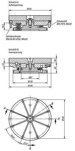 Kipp K0500.116030 FORMSPANNER FÜR SELBSTEINBAU MIT SPANNZANGE FÜR AUSSENSPANNUNG - KIPP K0500 Formspanner fuer Selbsteinbau