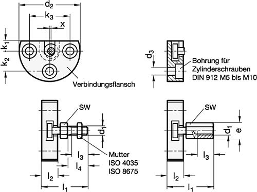 Ganter 240.1-M16X1,5-B SCHNELLSTECKKUPPLUNG, INNENGEWINDE - GN 240-1 Schnellsteck Kupplungen - Stahl-Skizze