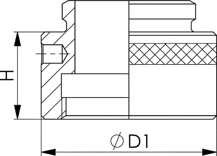 AMF 6406-07 Alu-Zwischenring, Größe : 50, D1: 50, H: 50,0 - LE 6406A Alu-Zwischenring -Skizze