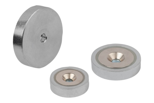 Norelem 09071-30-13 MAGNET FLACHGREIFER, RUND, NDFEB, KOMP:STAHL, D=13, D1=3,5, H=4,5 - NLM 09071-30 Magnete mit Senkbohrung -Flachgreifer- aus NdFeB-Abbildung