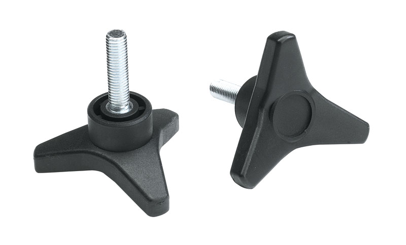 Leschhorn F764 Dreisterngriffschrauben  D 85; d 30; Gewinde d1 M10; Kunststoff PA, schwarz - Boteco F764 Dreisterngriffschrauben
