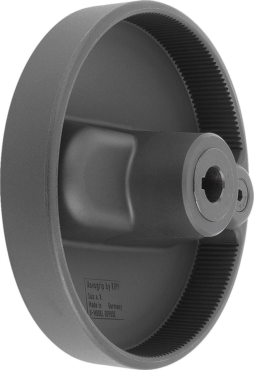 Kipp K0258.210010036 NOVO.GRIP HANDRAD M.ZYL.GRIFF UMLEGBAR mit Nut und Querbohrung, GR.2, D1=100, D=10H7 - K0258-210010036 NOVO GRIP HANDRAD-ZYLINDERGRIFF UMLEGBAR-Nut-Querbohrung -GR 2 -D1 100 -D 10H7