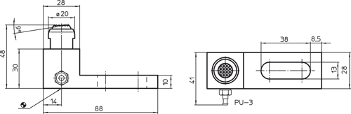 Halder 22800.0410 Positioniersensor, pendelnd, geriffelt  pneumatisch mit Halteleiste - Positioniersensoren Positioniersensor - pendelnd - geriffelt